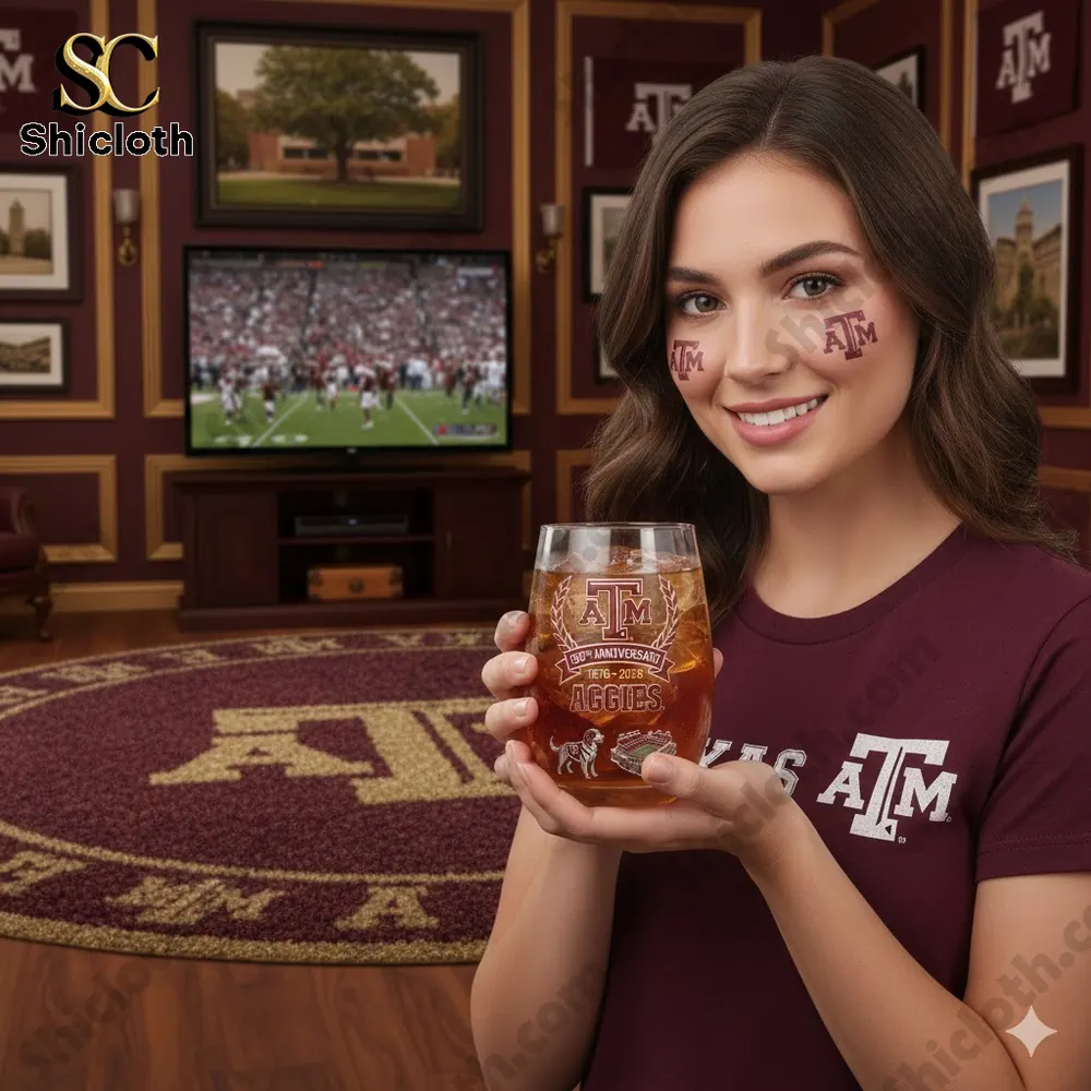 Texas A&M Aggies 150th Anniversary Commemorative Whiskey Glass (1876?2026)
