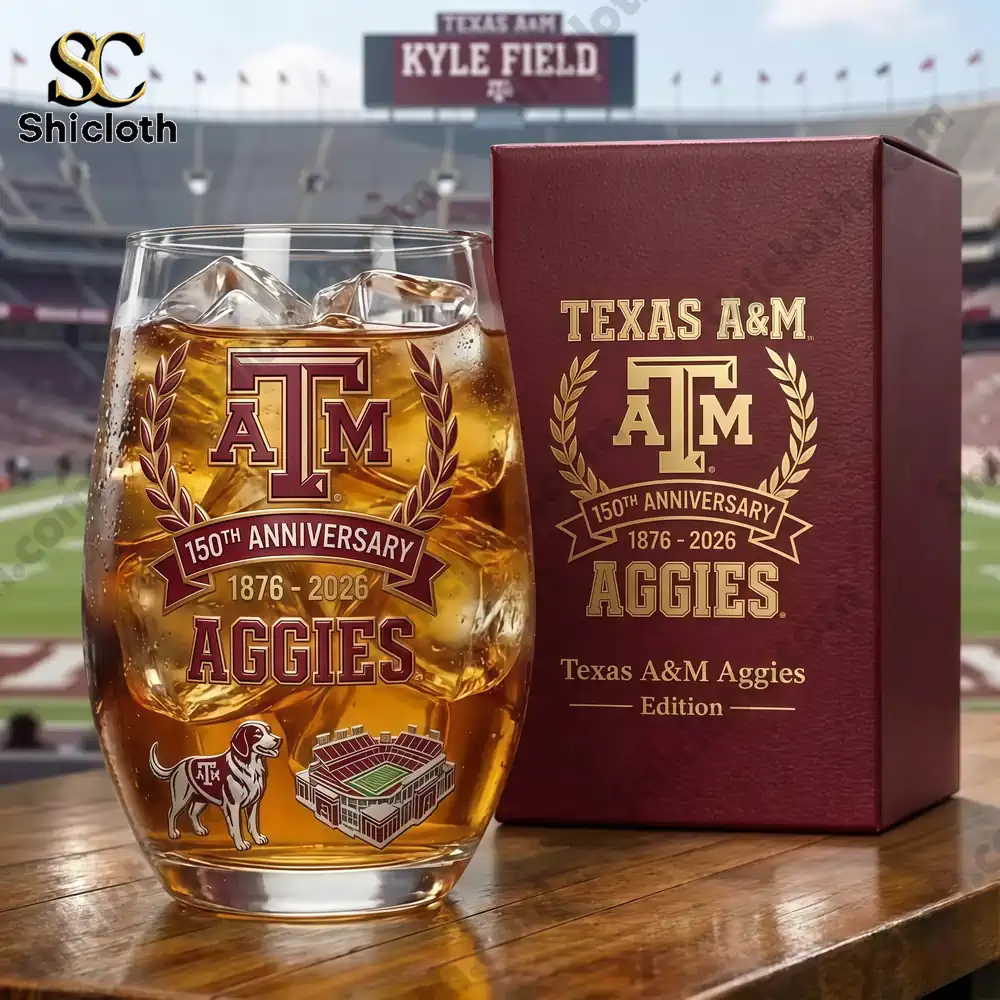 Alternative view of Texas A&M Aggies 150th Anniversary Commemorative Whiskey Glass (1876?2026)