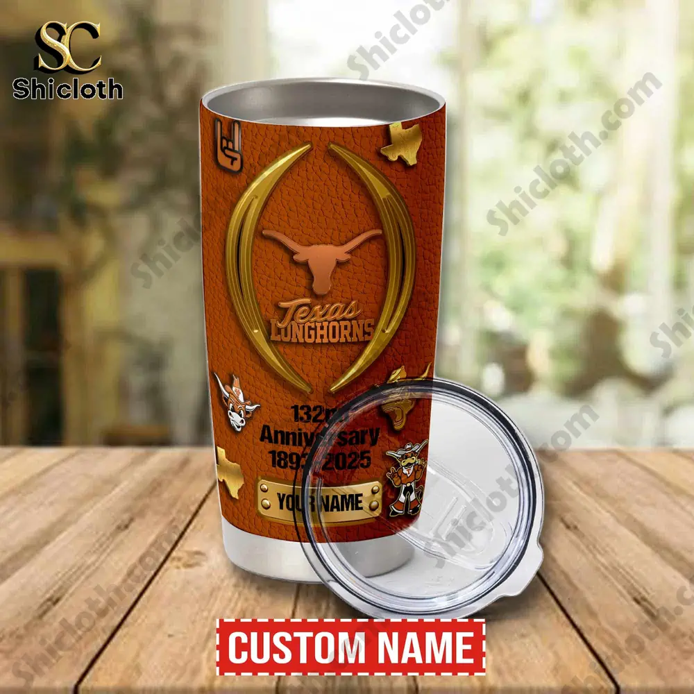 Texas Longhorns tumbler with clear lid and custom name!
