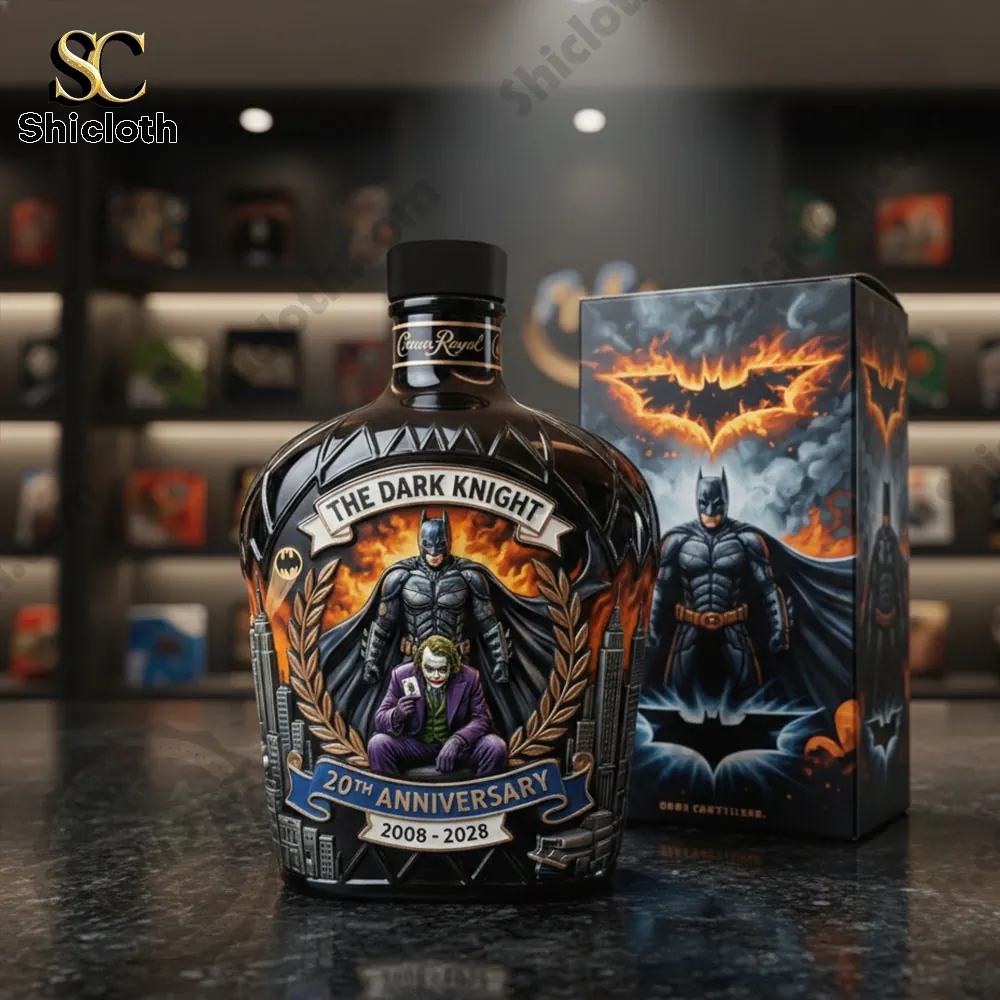 Dark themed whiskey bottle with collector box and city night!