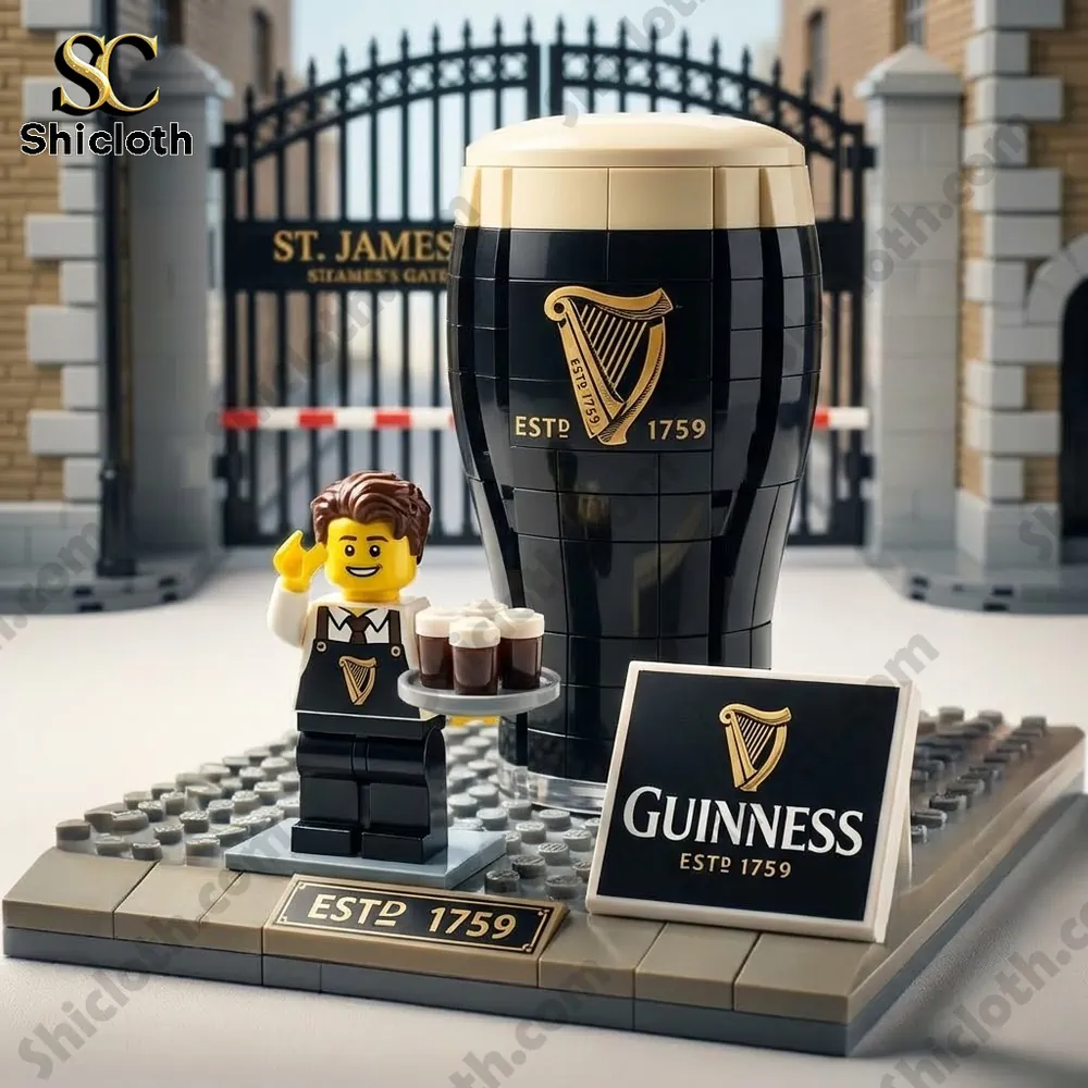 Large lego style Guinness pint with bartender display!