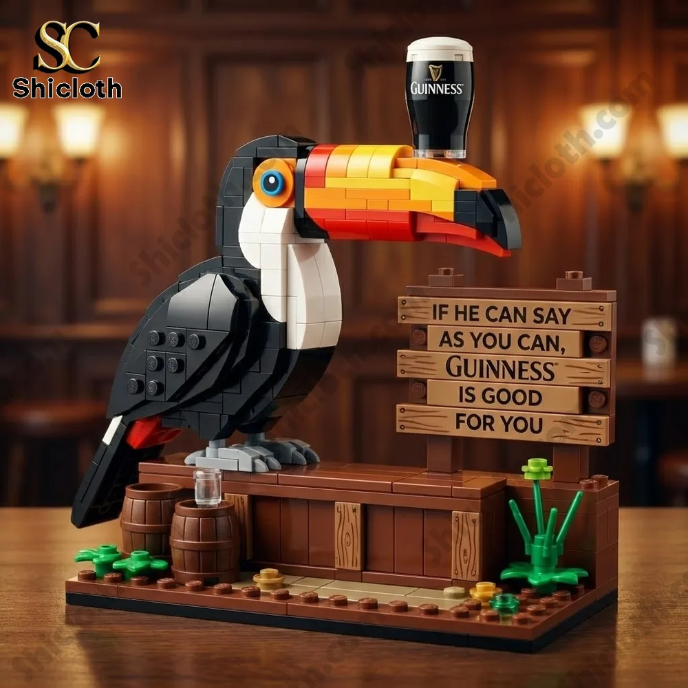 Lego style Guinness toucan bar display!