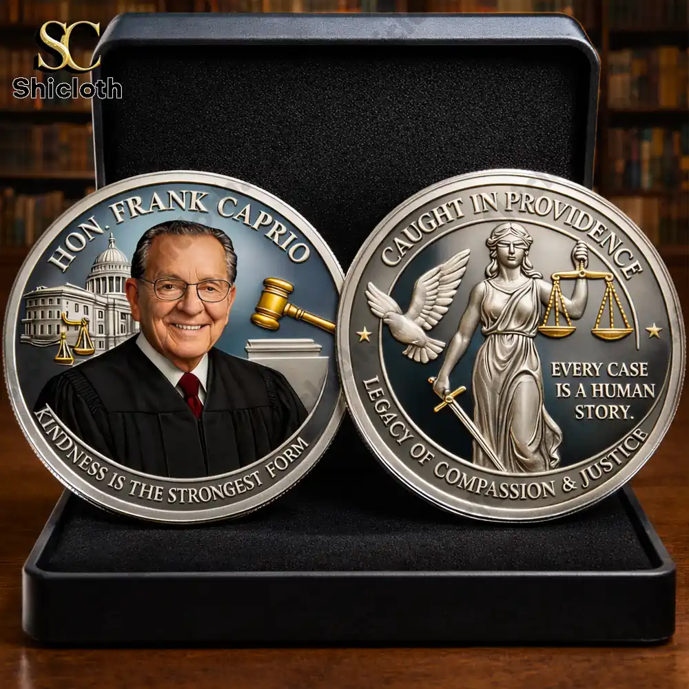 Commemorative justice themed coin set displayed in a black presentation box!