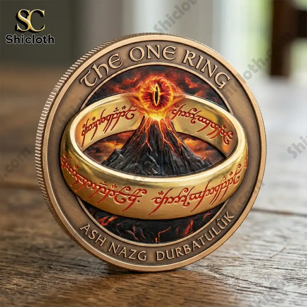 Lord Of The Rings 2001-2026 25th Anniversary Commemorative Coin 30 The One Ring commemorative coin with fiery eye and volcanic mountain!