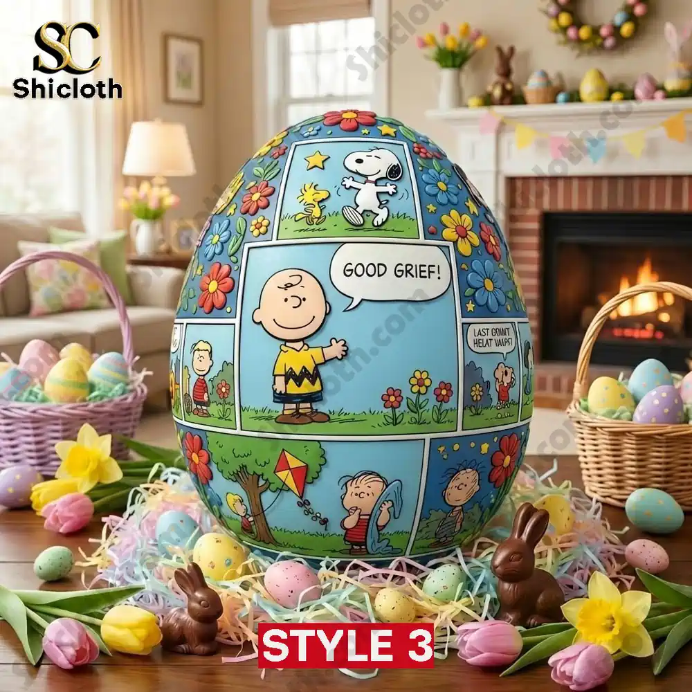 The Pooh 100th Anniversary Commemorative Easter Egg Figure 5 Snoopy Easter egg back view cartoon story!