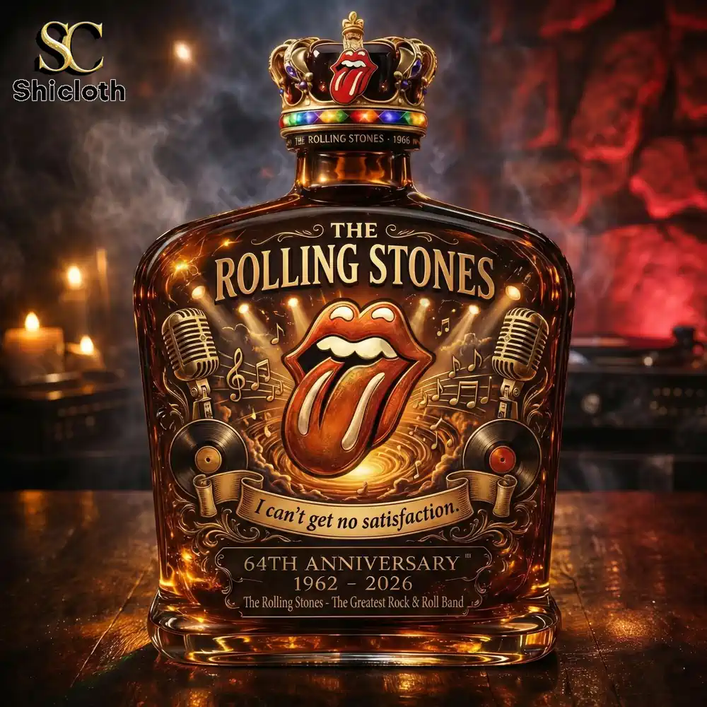 Rolling Stones whiskey bottle with crown cap design