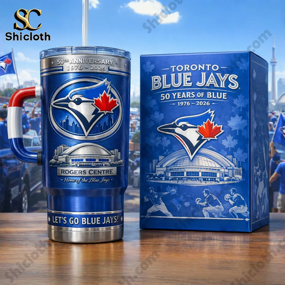 Toronto Blue Jays fiftieth anniversary tumbler with box from Shicloth!