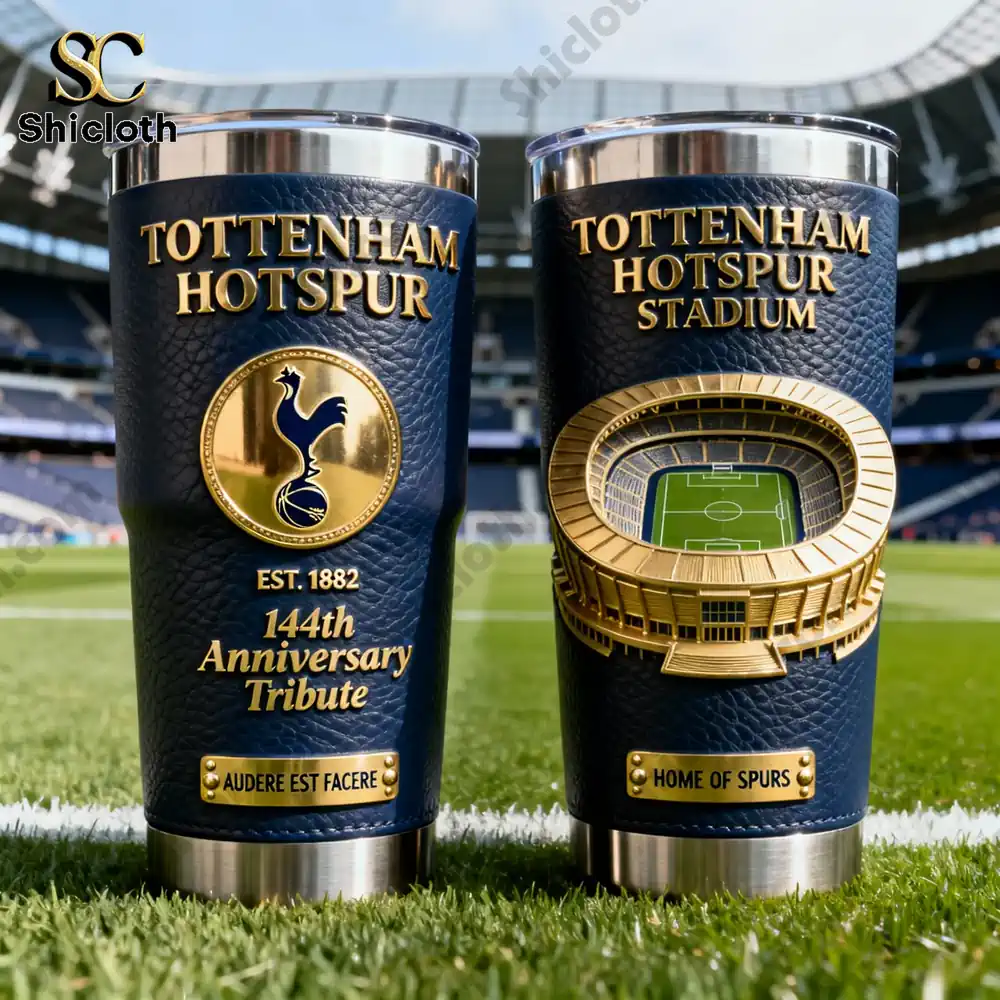 Tottenham Hotspur anniversary tumbler cups with club logo and stadium design!