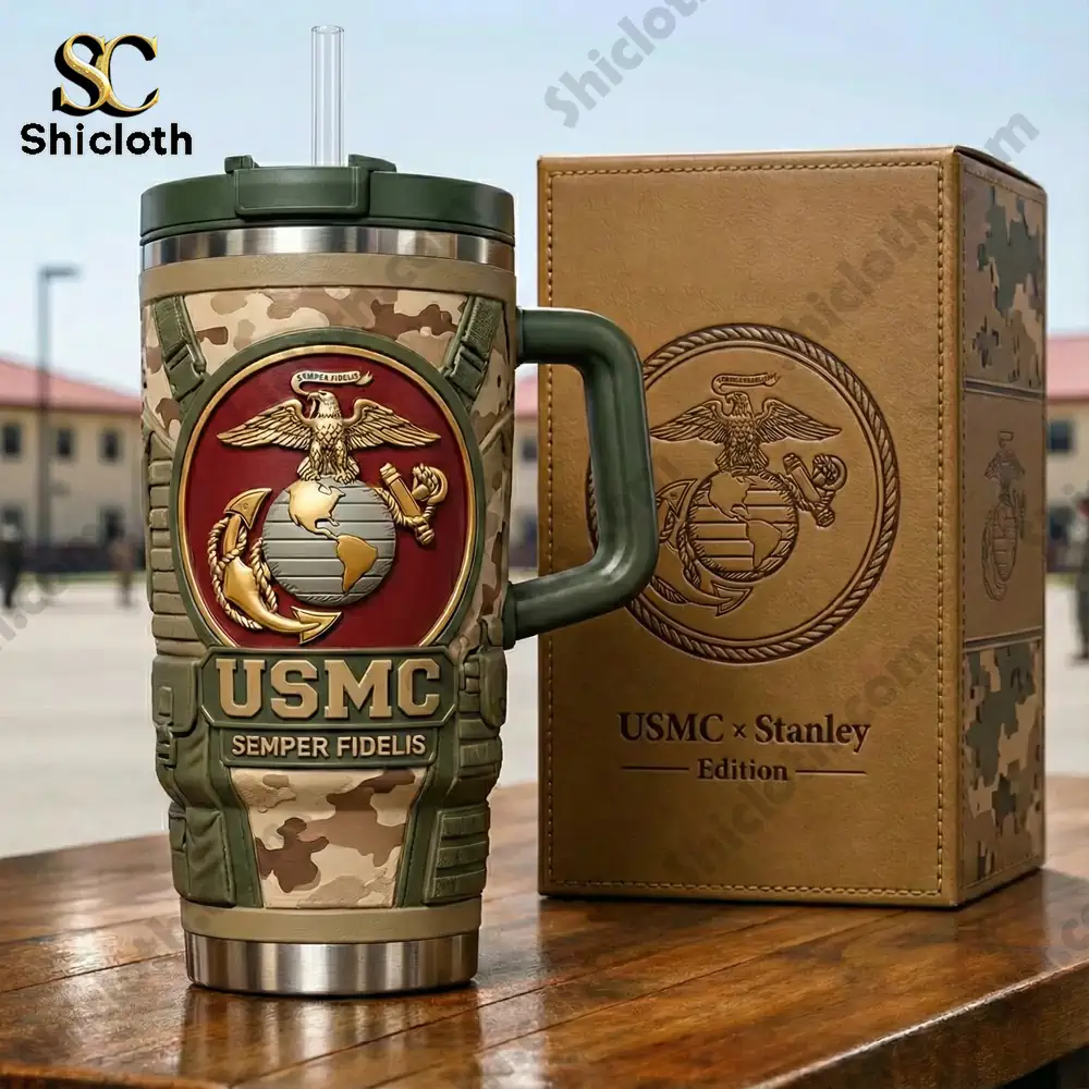 USMC camouflage insulated mug with gift box!