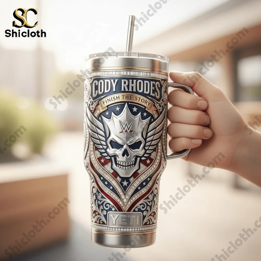 Alternative view of WWE 40oz Cody Rhodes Finish The Story Yeti Tumbler With Handle