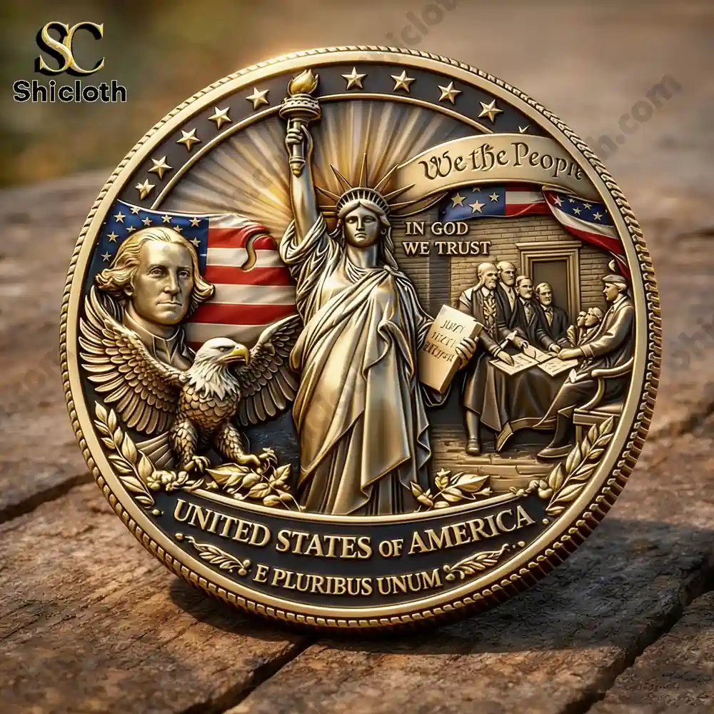 We Are People 250th Anniversary Commemorative Coin 3 Back view of America 250 years commemorative coin with Constitution theme!