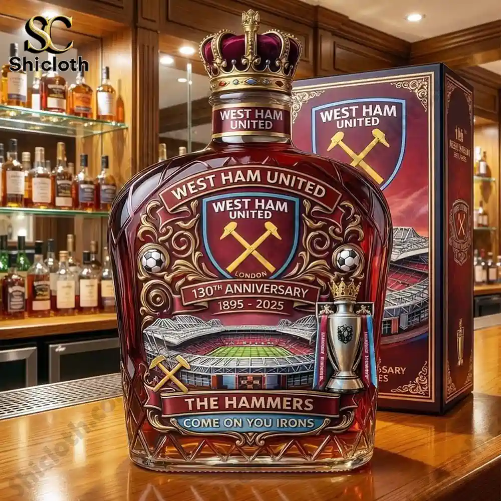 West Ham United anniversary whiskey bottle with royal crown cap and gift box!