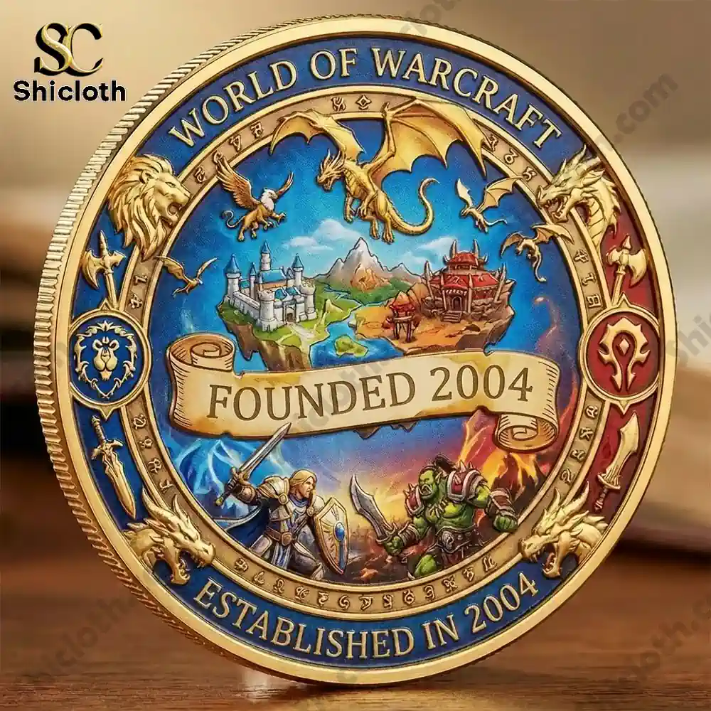 World of Warcraft heritage coin with fantasy world and founding theme!