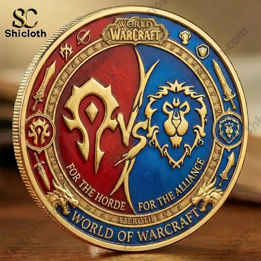 World of Warcraft coin showing Horde and Alliance symbols!