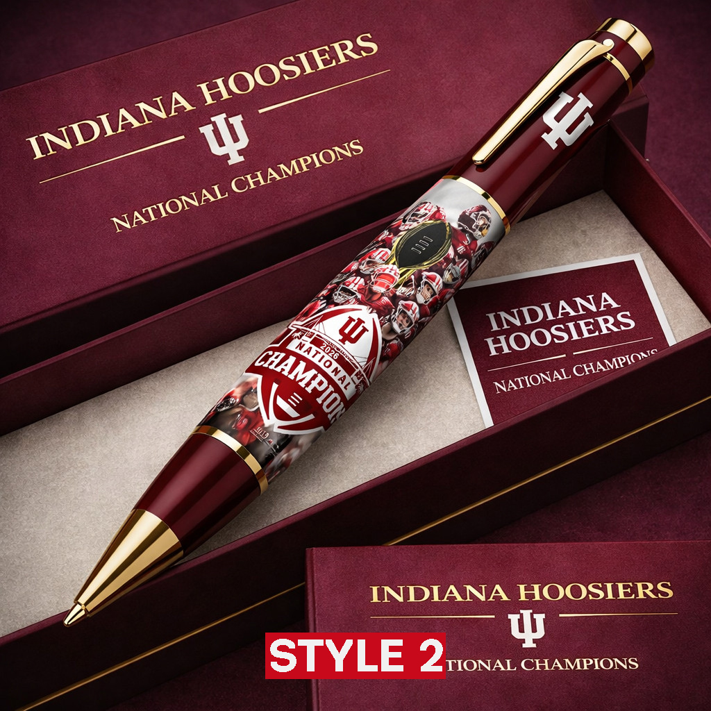 Indiana Hoosiers 2026 National Champions Commemorative Pen 3 Indiana Hoosiers National Championship pen with team photos in a luxurious gift box!