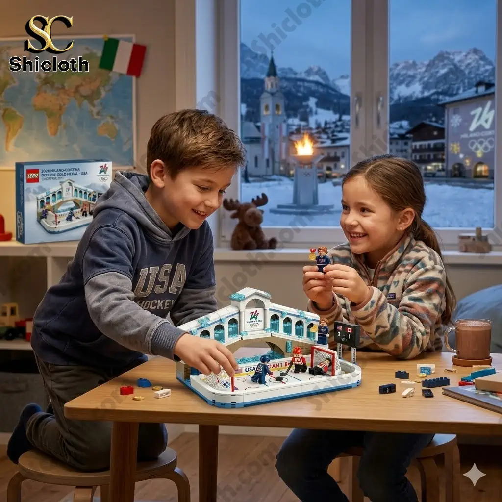 2026 Milano Cortina Olympic Gold Usa Overtime Win Hockey Brick Block Set