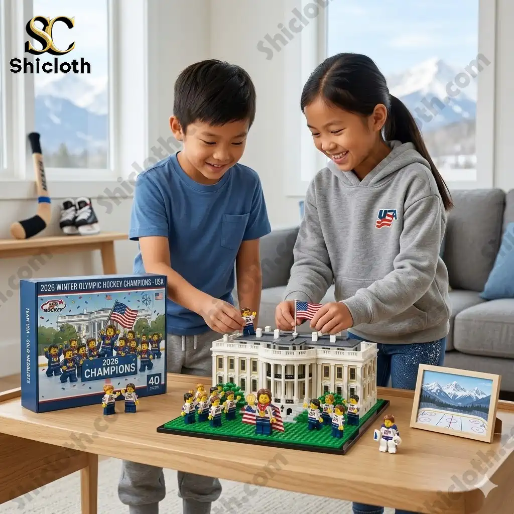 2026 Winter Olympic Hockey Champions Usa Commemorative Building Brick Set