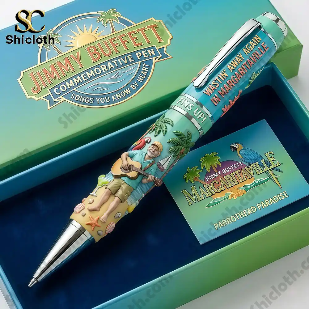 Jimmy Buffett commemorative pen in Shicloth display box!