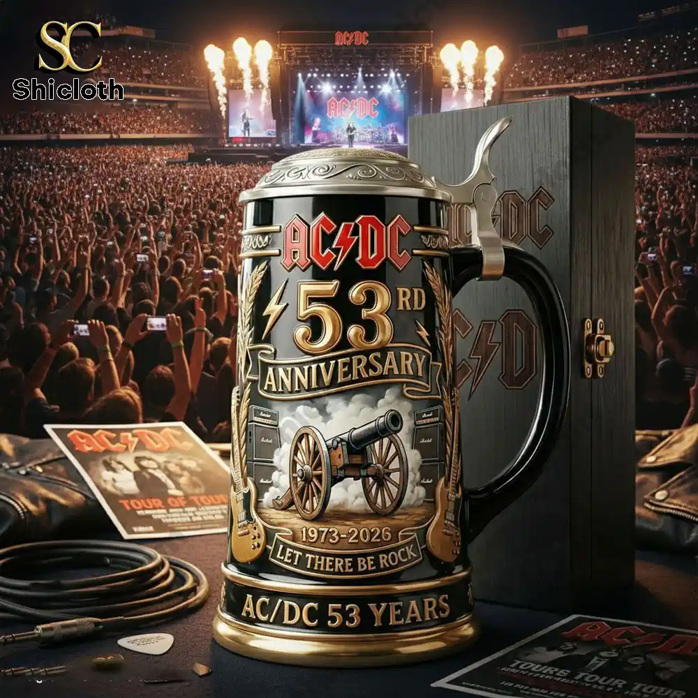 Alternative view of ACDC 53 Years of High Voltage 1973-2026 Anniversary Collector?s Beer Stein