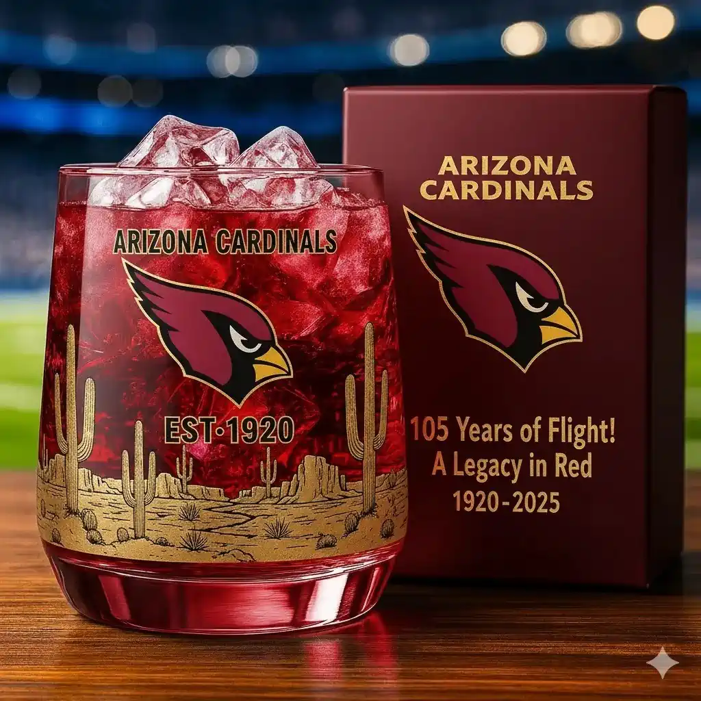 Arizona Cardinals anniversary glass with gift box!