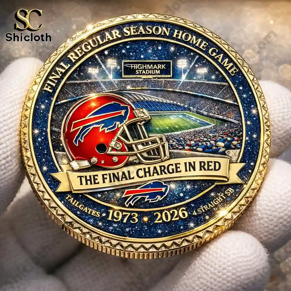 Front view of a football commemorative coin with helmet design!
