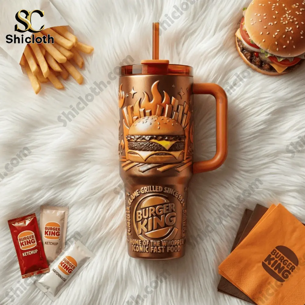 Burger King Iconic Fast Food Tumbler 3 Burger King tumbler on soft white background with fries and burger!