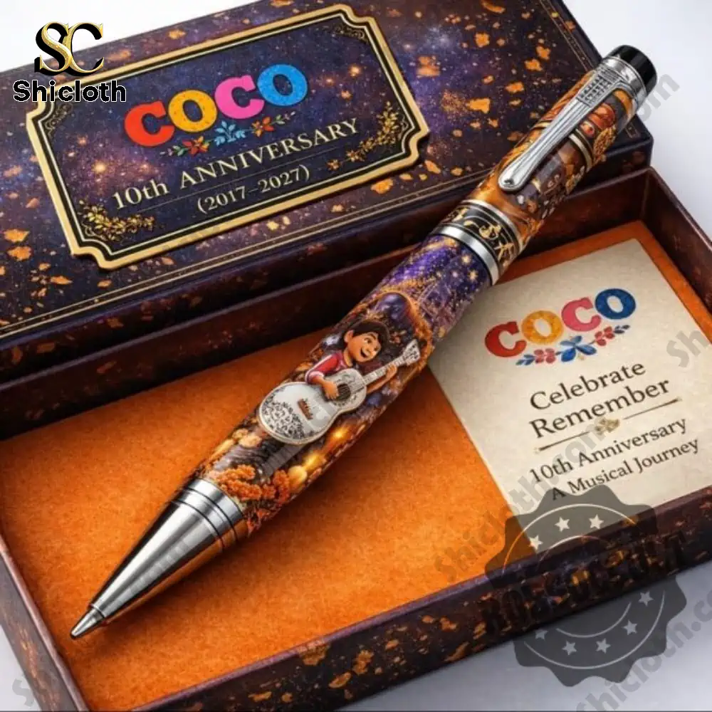Colorful themed pen displayed inside a collector anniversary box!
