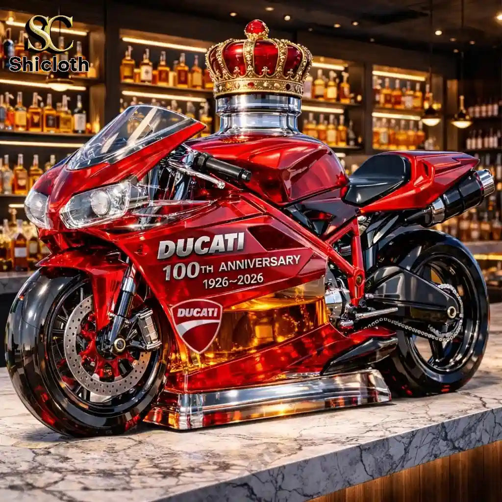 Alternative view of Ducati 100th Anniversary Whisky Bottle