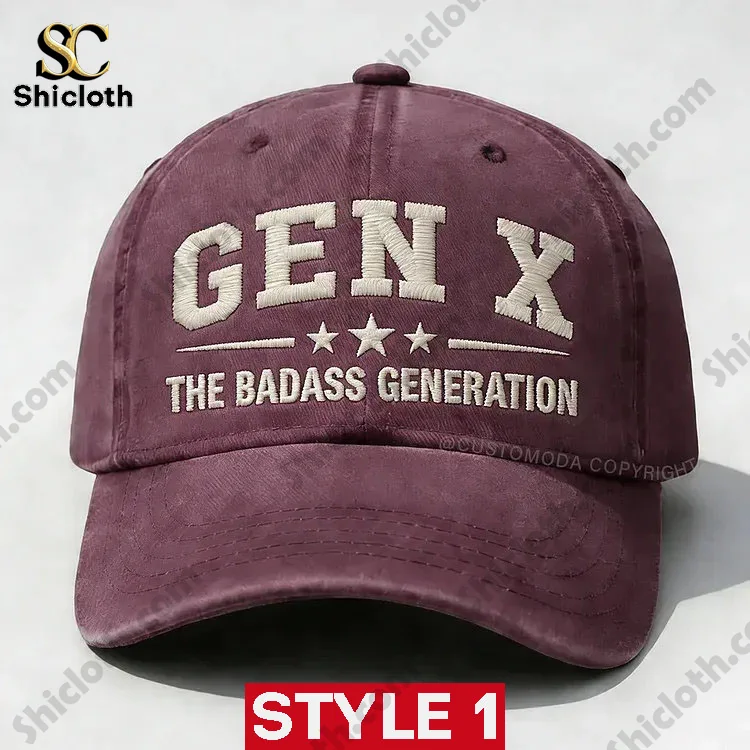 Maroon Gen X The Badass Generation embroidered cap Style 1 by Shiclothg!