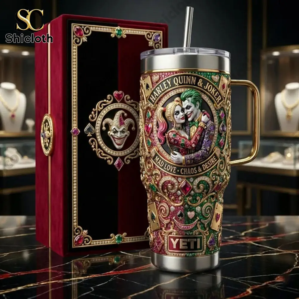 Luxury character themed insulated tumbler displayed with decorative gift box.