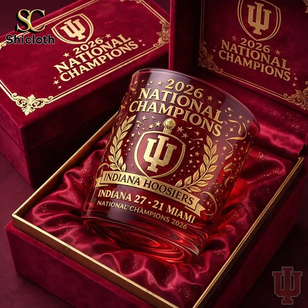 Indiana Hoosiers 2026 National Champions whiskey glass in luxury box!