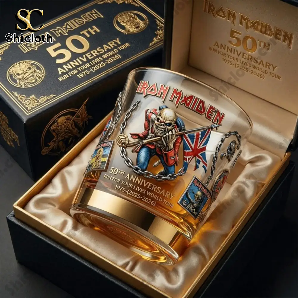 Alternative view of Best Iron Maiden 50Th Anniversary Whiskey Glass