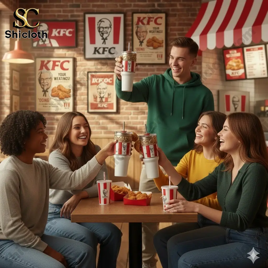 KFC Fast Food Theme Realistic Chicken Leg Design Tumbler