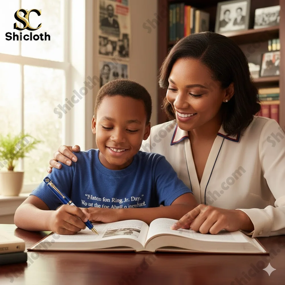 Mike Garage Built Not Bought Pen 74 Mother helping boy study with Martin Luther King Jr commemorative pen!