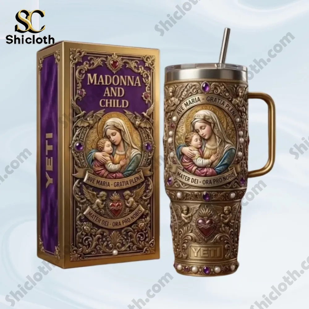 Madonna and Child religious tumbler with decorative box!