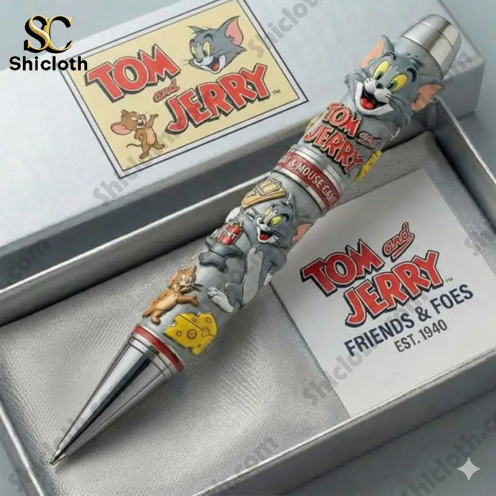 Close up of Tom and Jerry Friends And Foes limited edition pen in display box by Shiclothg