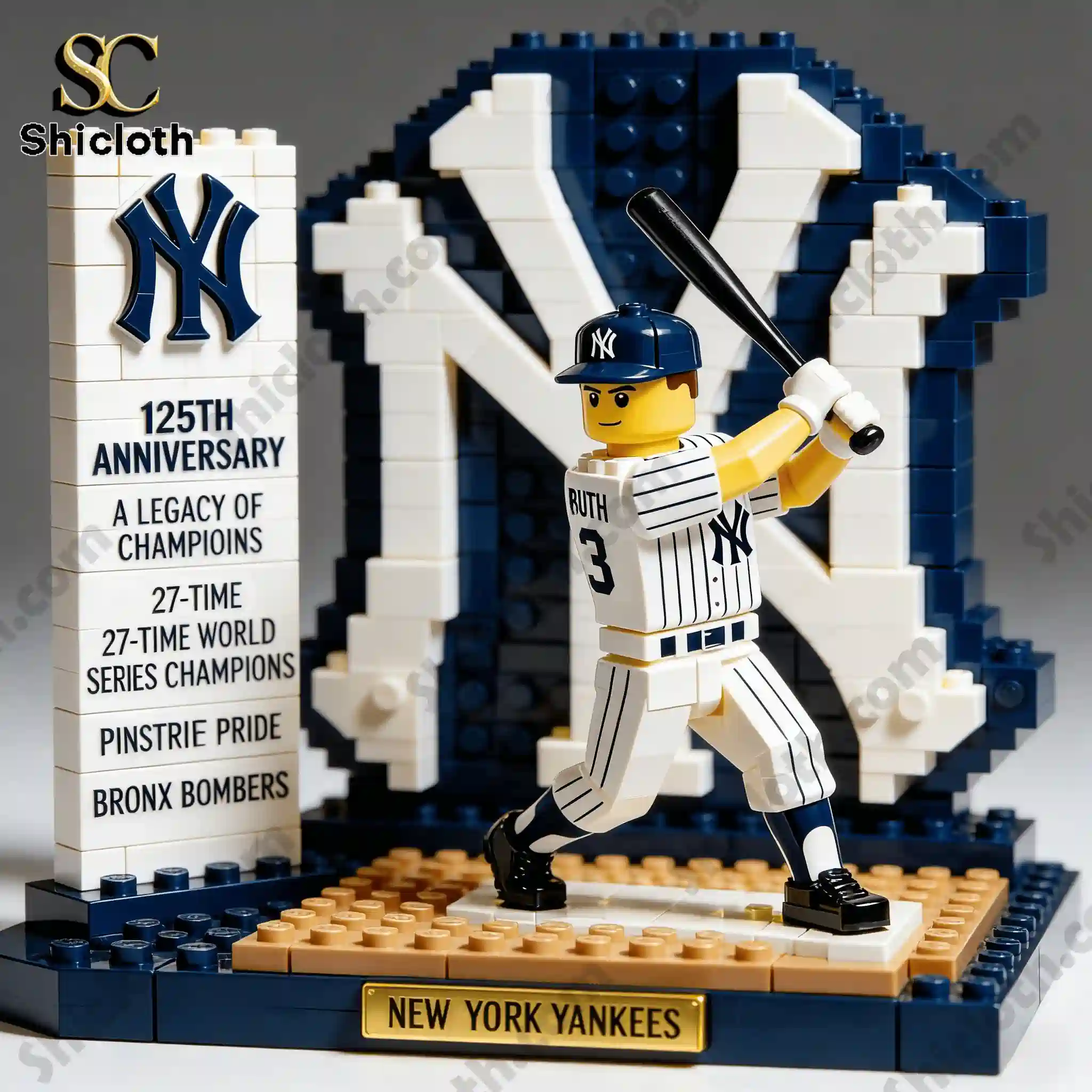 Alternative view of New York Yankees 125th Anniversary Brick Set