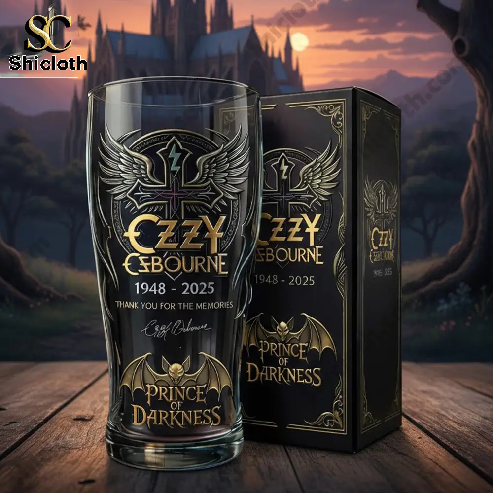 Alternative view of Ozzy Osbourne Prince Of Darkness Black Beer Glass