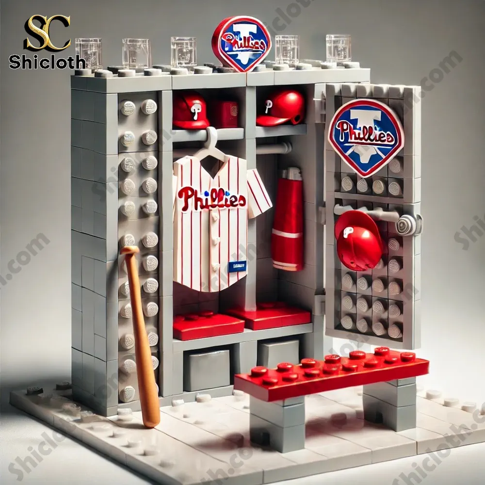 A detailed baseball locker model with team colors and gear!
