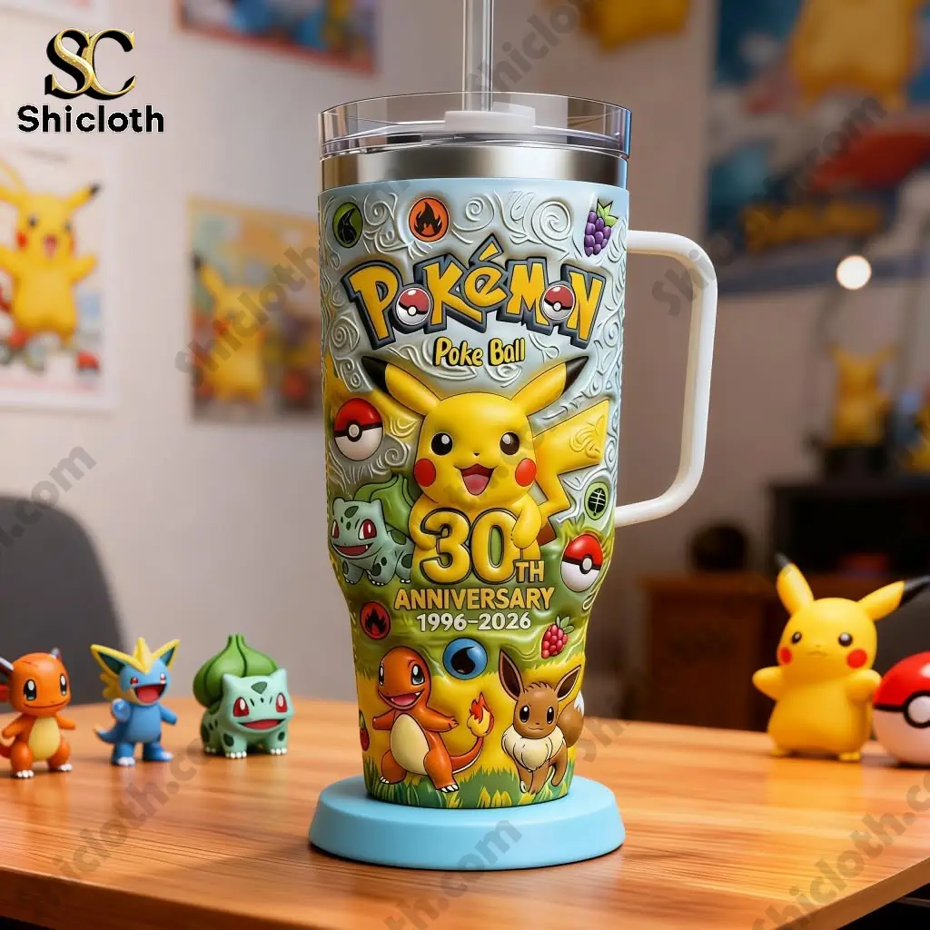 Alternative view of Pokemon 30th Anniversary 1996-2026 Custom Name Tumbler