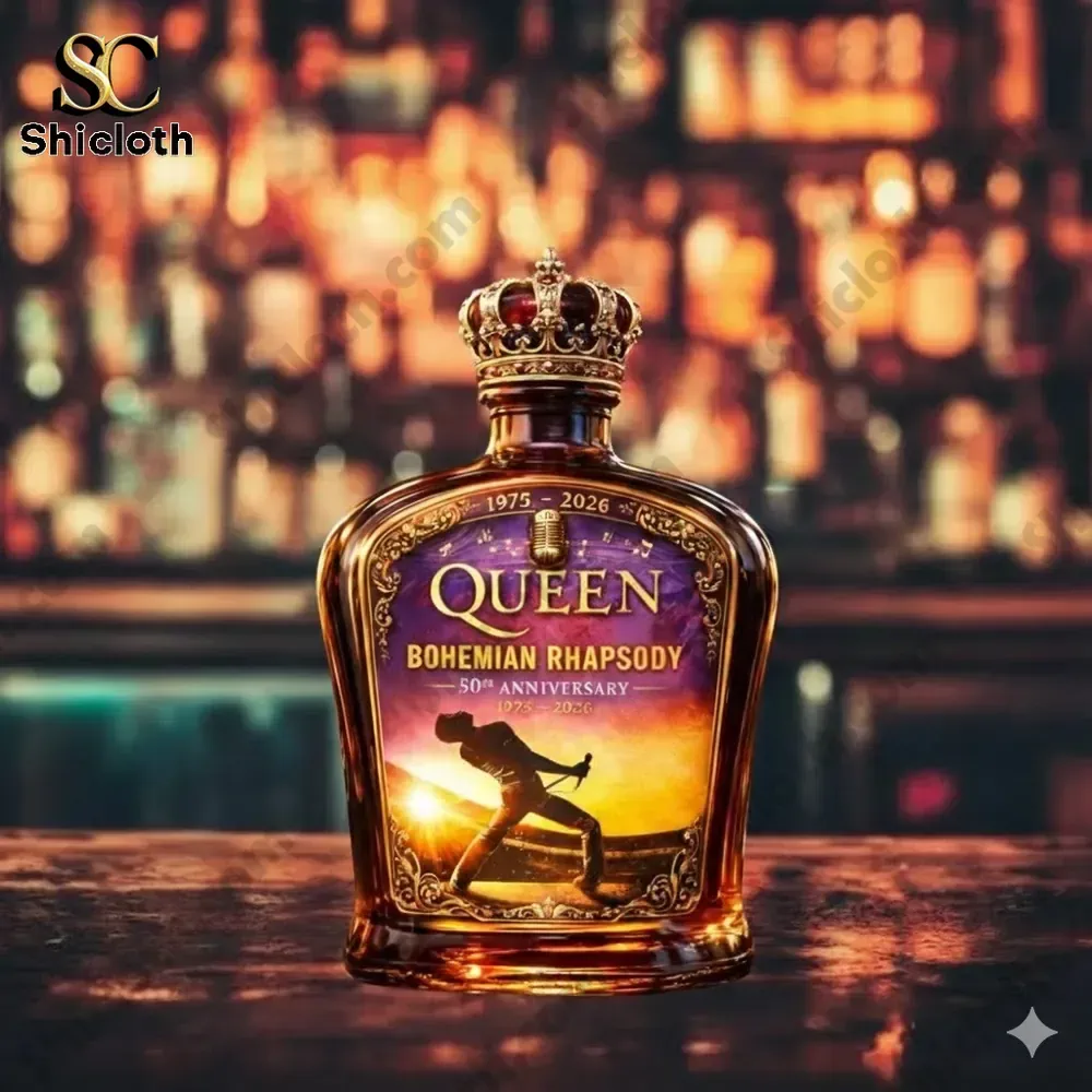 Close up Queen anniversary whisky bottle with royal crown cap!