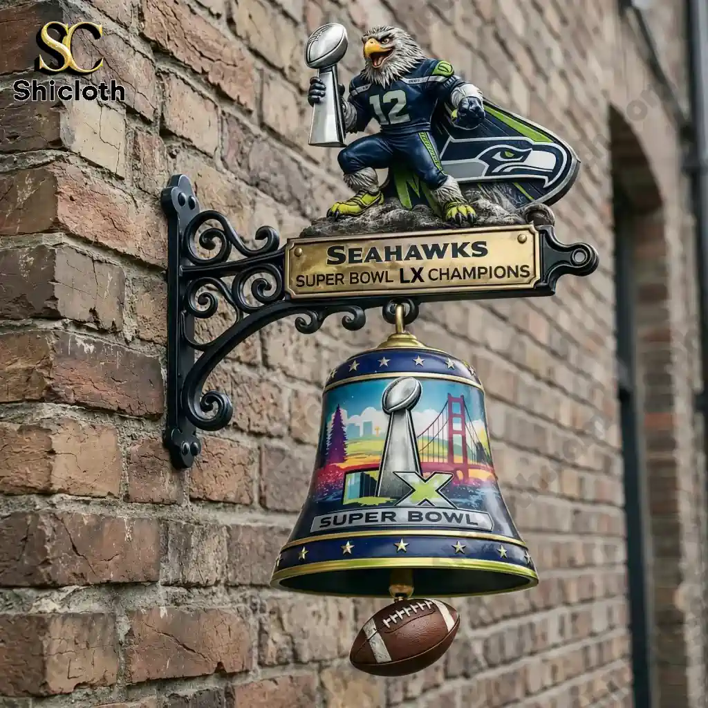 Alternative view of Seahawks Super Bowl LX Champions Commemorative Wall Bell