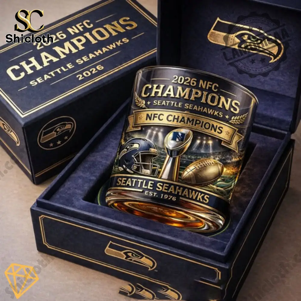 Seattle Seahawks NFC Champions whiskey glass in gift box