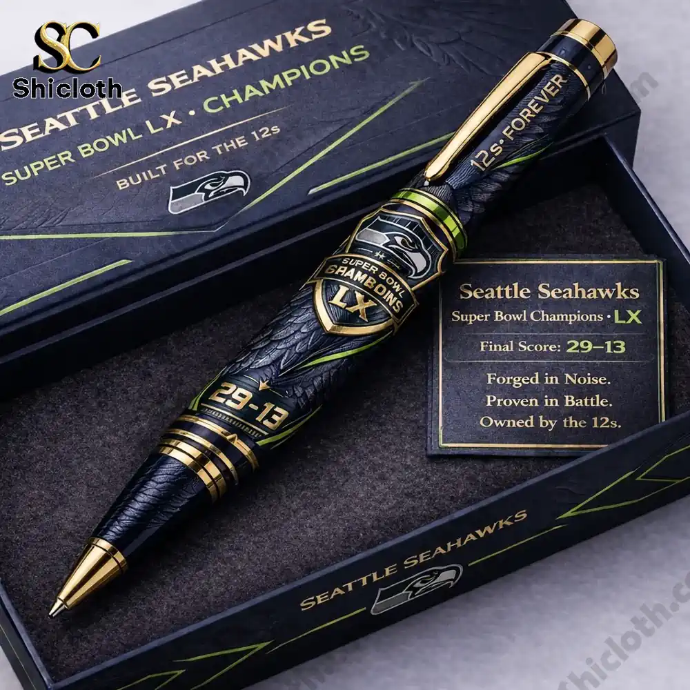 Black History Month Commemorative Edition Pen 6 Seattle Seahawks Super Bowl LX Champions themed collectible pen in gift box!