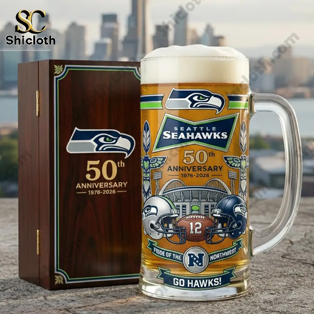 Alternative view of Seattle Seahawks 50th Anniversary Commemorative Beer Glass