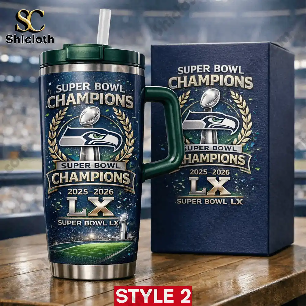 Seattle Seahawks Super Bowl LX Champions 2026 Victory Pride Tumbler 4 Seattle Seahawks championship mug with elegant classic design.