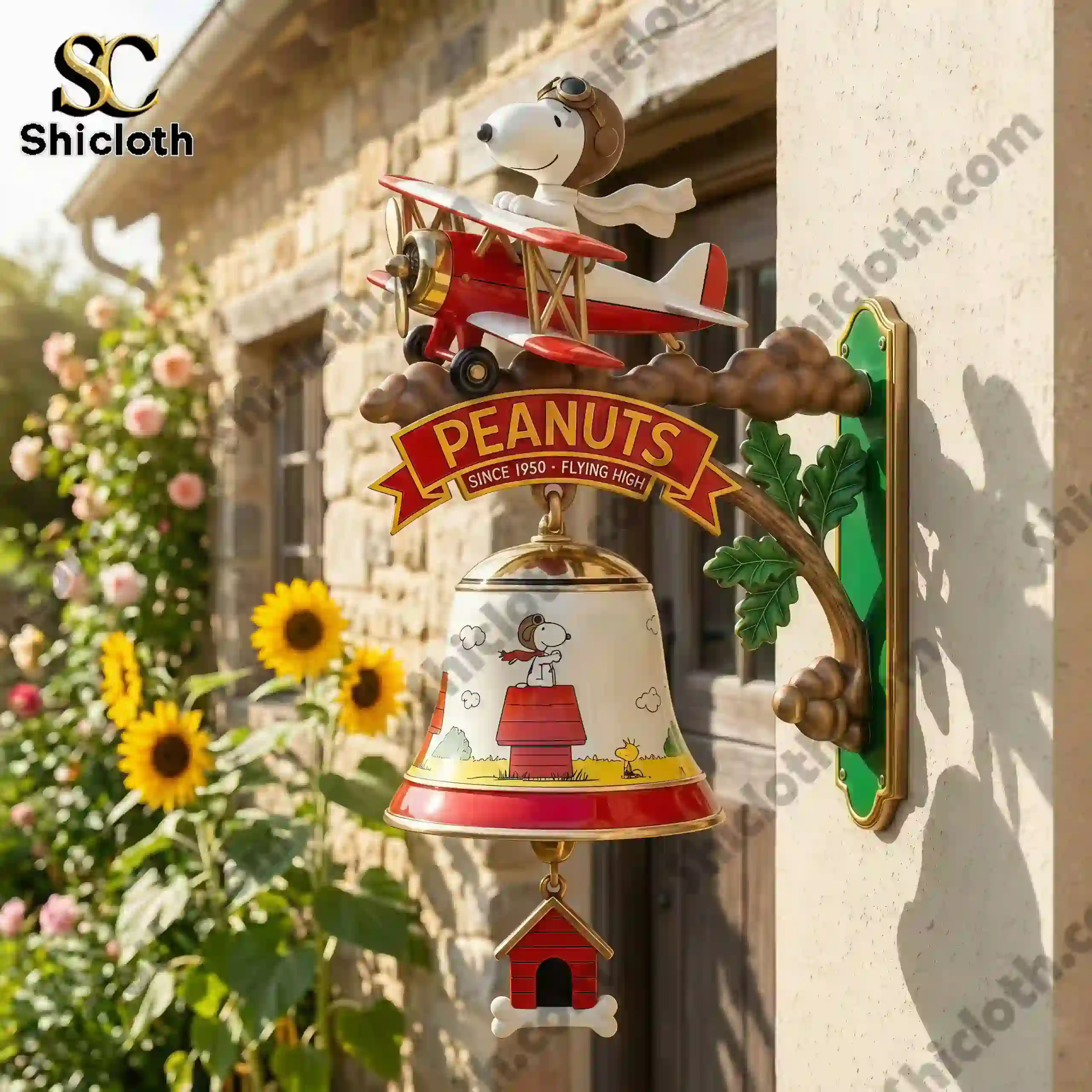 Snoopy Flying Ace Peanuts garden wall doorbell from Shiclothg!