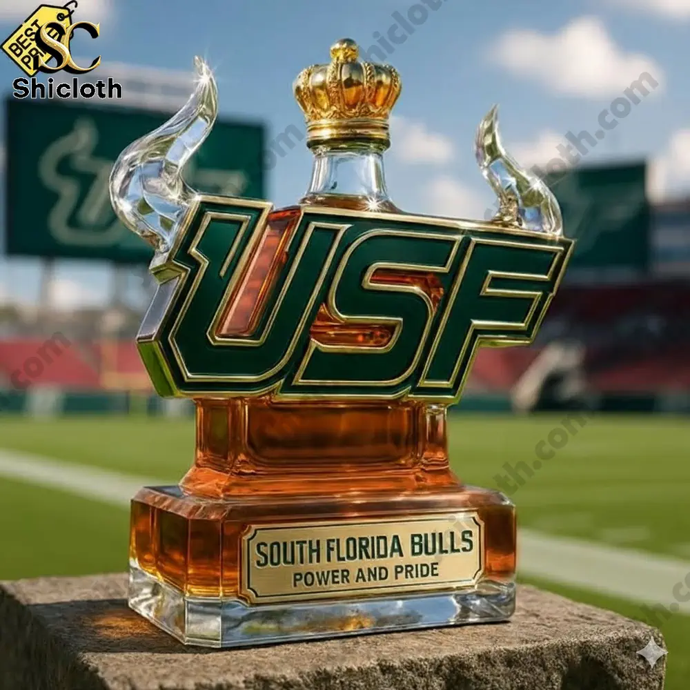 South florida themed whiskey bottle with crown top!