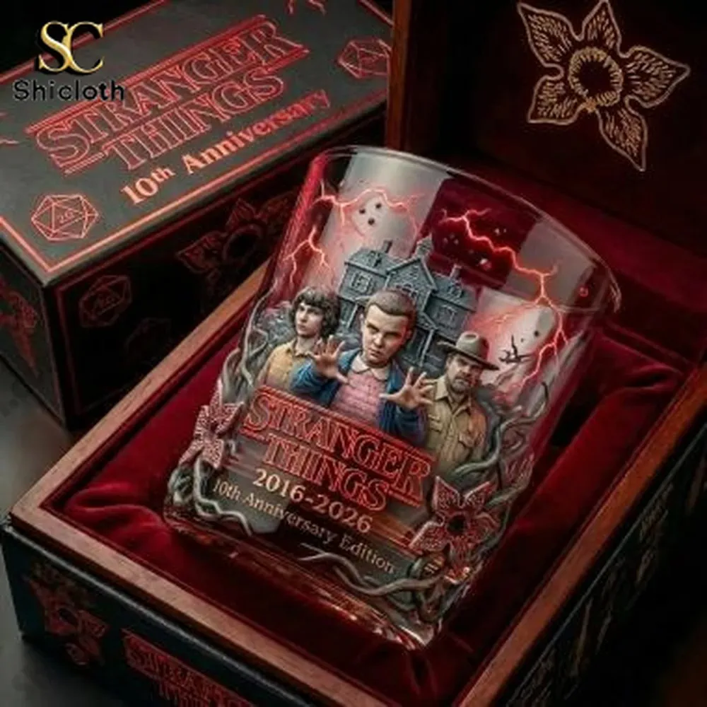 Stranger Things The Other Side Ritual Whisky Bottle And Glass Combo Set 3 Stranger Things anniversary glass in luxury gift box!
