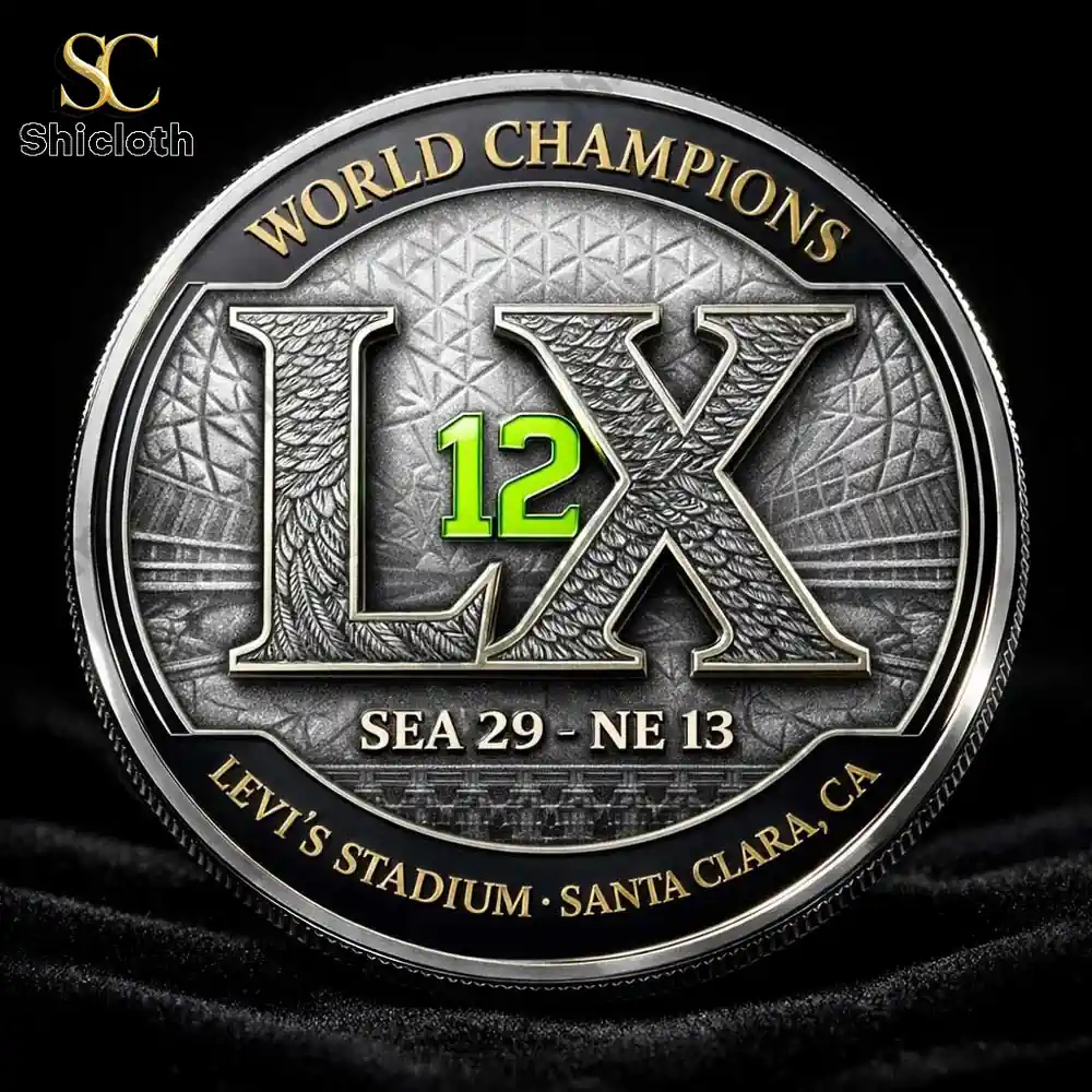 Seattle Seahawks World Champions coin with large LX lettering and stadium reference!